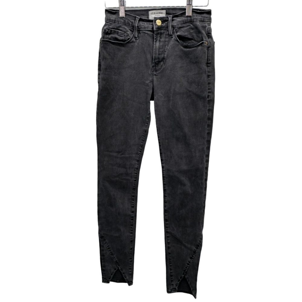 FRAME Le Skinny Jeanne Jeans Wheatley Black Women's 27 Stretch Denim Designer - Picture 4 of 16